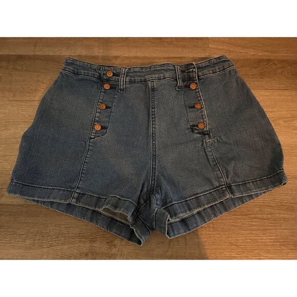 NOBO Jean button up high rise Jean shorts size 17 - Picture 1 of 3